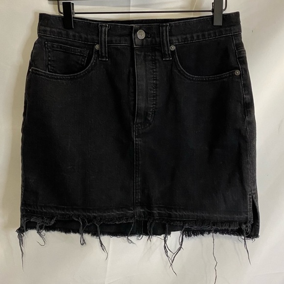 Madewell Step-Hem Jean Skirt in Washed Black - Picture 6 of 7